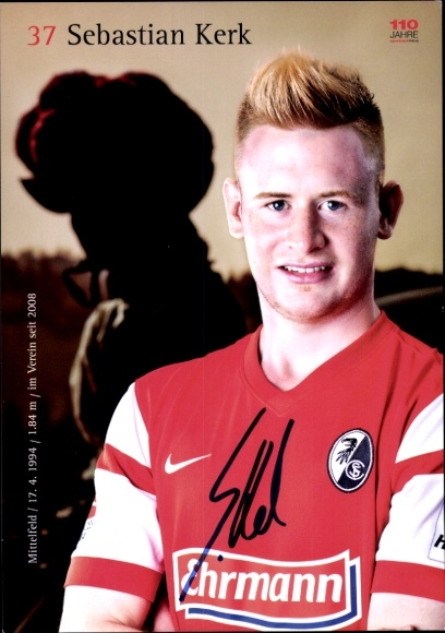 Autogrammkarte Fußballer Sebastian Kerk, SC Freiburg, Autogramm