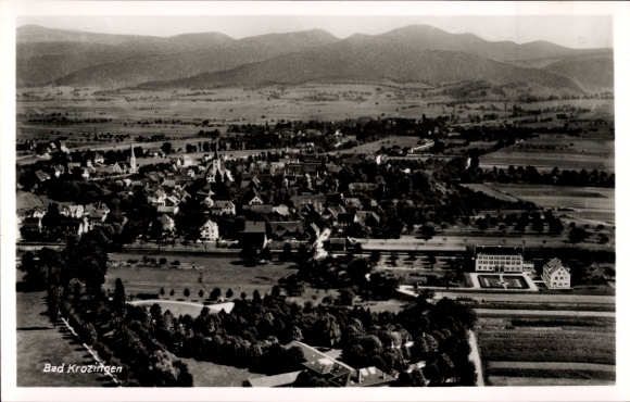 Postcard Bad Krozingen im Breisgau Schwarzwald, aerial photograph