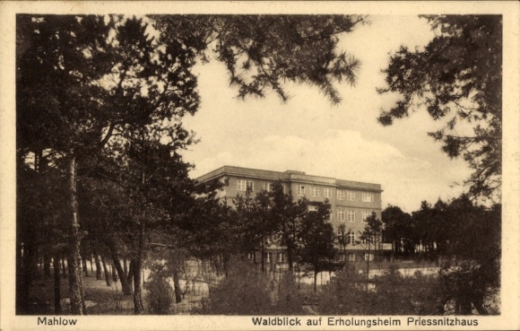 Postcard Blankenfelde Mahlow Teltow Fläming, forest view of the Prießnitzhaus recreation center