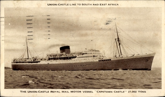 Ak-stoomboot Capetown Castle, Verenigde Staten Lijnen USL