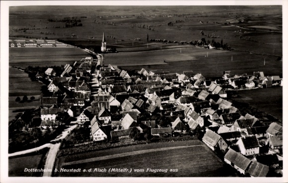 Postcard Dottenheim Dietersheim in Middle Franconia, aerial photograph