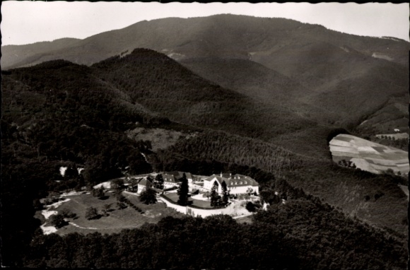 Postcard Obereggenen Schliengen in the Black Forest, aerial photograph of Bürgeln Castle