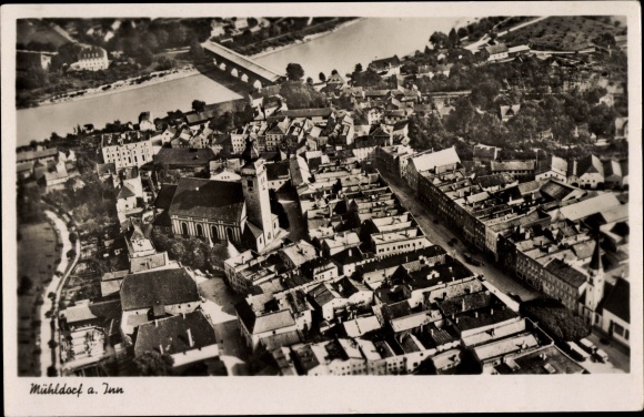PC Mühldorf am Inn Upper Bavaria, aerial view, town view