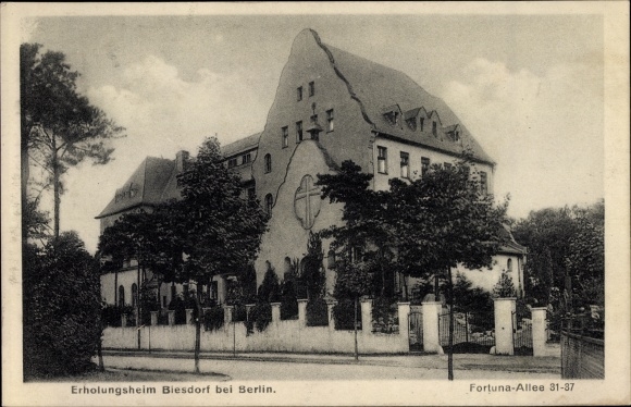 Postcard Berlin Marzahn Hellersdorf Biesdorf, Biesdorf convalescent home, Fortunaallee 31 - 37