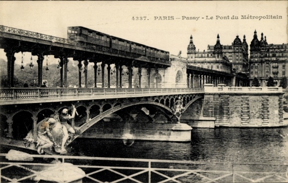 Ansichtkaart Parijs XVI., Pont du Metropolitain