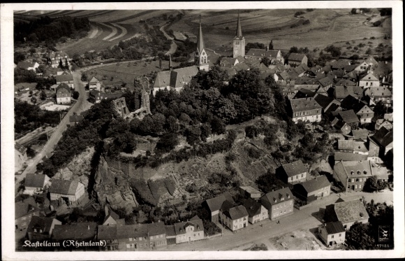PC Kastellaun im Hunsrück, total view of the village, aerial photo