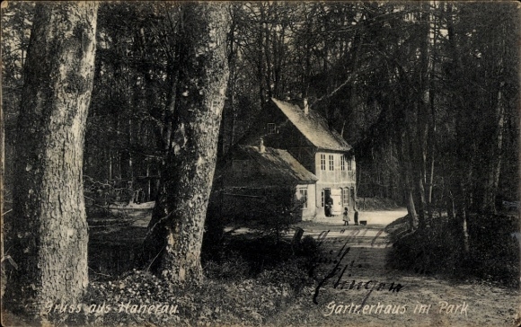 Ak Hanerau Hademarschen, Blick auf Gärtnerhaus im Park