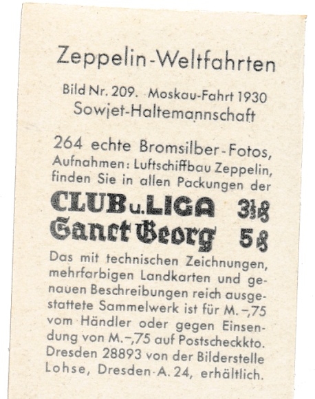 Collecting picture Zeppelin world trips Picture 209, Moscow trip 1930, Soviet holding team