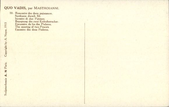 Artist Postcard Mastroianni, Domenico, Scene from Quo Vadis, Meeting of the Earth Rulers