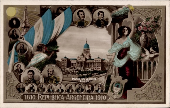 Postcard Buenos Aires Argentinien, Congress Palace, Argentine Republic 1810-1910