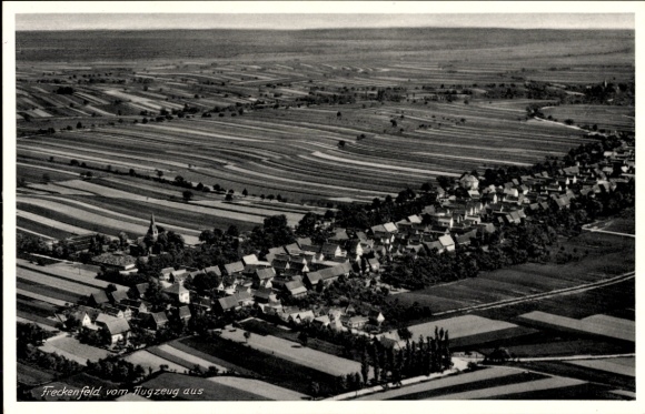 Postcard Freckenfeld in the Saarpfalz, aerial photograph