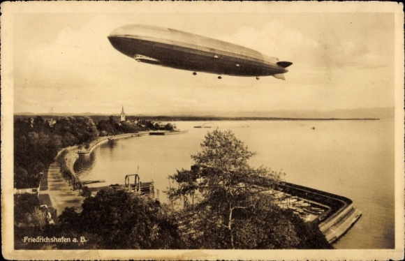Ansichtkaart Friedrichshafen aan het Bodenmeer, Zeppelin, algemeen uitzicht