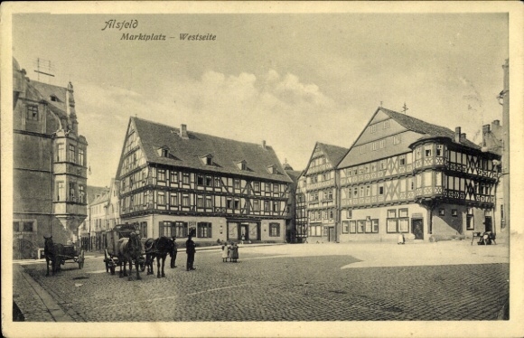 Ak Alsfeld in Hessen, marktplein