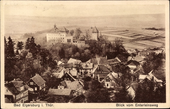 Postcard Elgersburg in the Ilm district of Thuringia, view from Enterleinsweg