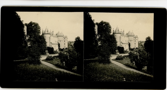 Stereo photo Chastellux-sur-Cure Yonne, Chateau de Chastellux