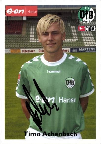 Autograph card footballer Timo Achenbach, VFB Lübeck, autograph