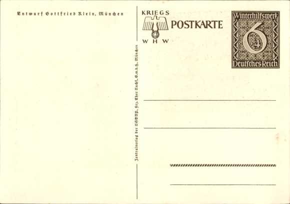 Postwaardestukkunstenaar Ak Klein, Gottfried, Danzig is Duits, WHW