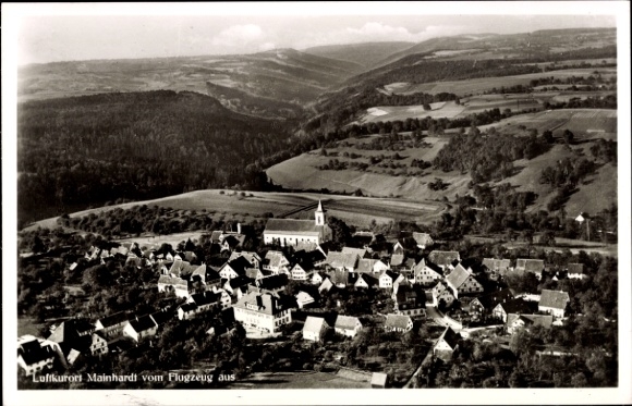 Postcard Mainhardt in Württemberg, aerial photograph
