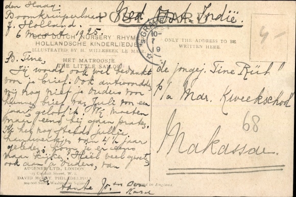 Artist Postcard Willebeek Le Mair, Old Dutch Nursery Rhymes, The Little Sailor