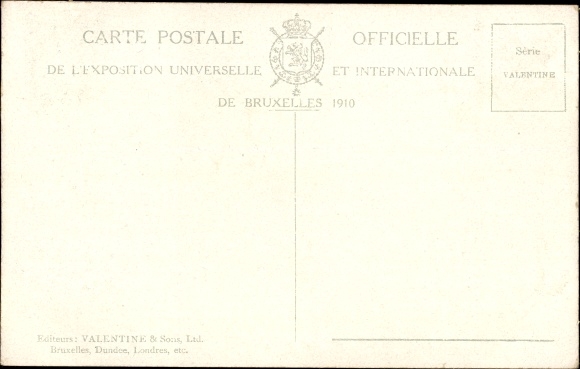 Passepartout Coat of Arms Postcard Brussels Exhibition 1910, Les Jardins Francais