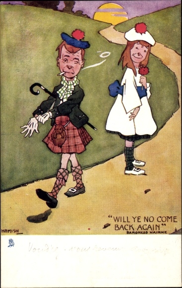 Artiest Ak Hamish, Schotland, Will ye no come back, Nairne, Kilt, Tam o&#39; shanter, Tuck 1361