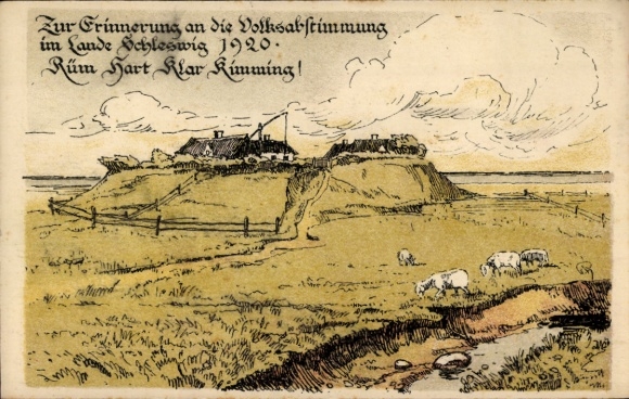 Artist Postcard Remembrance of the Referendum in Schleswig 1920