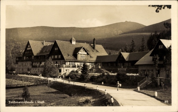 Postcard Karpacz Krummhübel Giant Mountains Silesia, Mountain Hotel Teichmannbaude