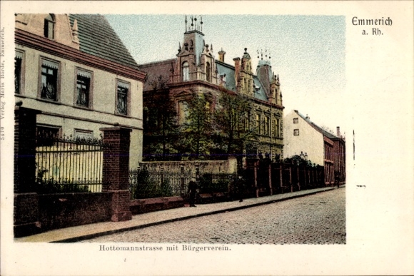Postcard Emmerich am Niederrhein, Hottomannstraße, Citizens' Association, Architecture, City View
