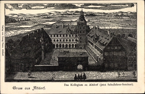 Kunstenaar ansichtkaart Altdorf in de buurt van Neurenberg in Midden-Franken Beieren, het college, seminar voor schoolleraren