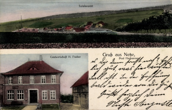 Postcard Netze Woltershausen Lamspringe in Lower Saxony, general view, inn H. Fischer