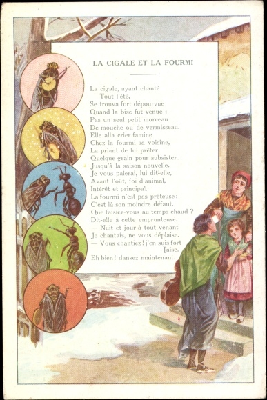 Poem Postcard The Grasshopper and the Ant