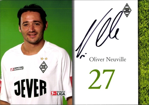 Autogrammkarte Fußballer Oliver Neuville, Borussia Mönchengladbach, Autogramm