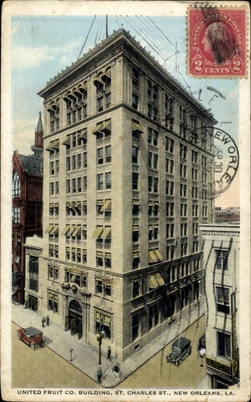 Ak New Orleans Louisiana USA, Gebäude der United Fruit Co., St. Charles St., im Stadtbild