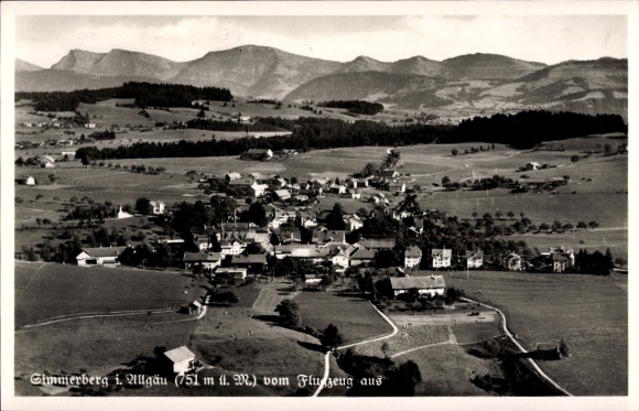 Ak Simmerberg im Allgäu, Fliegeraufnahme