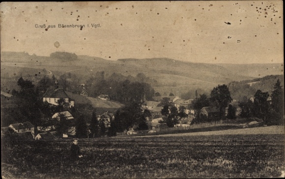 Postcard Bösenbrunn Vogtland, Panorama