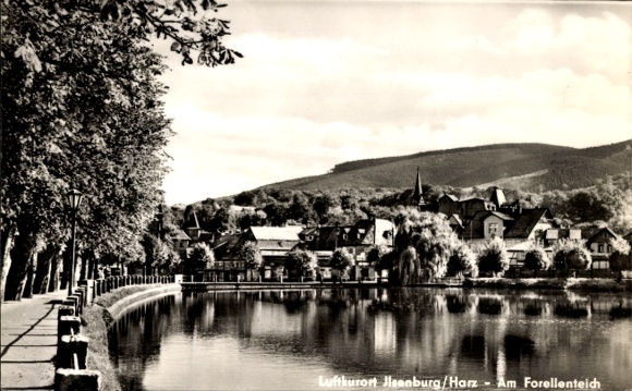 Postcard Ilsenburg in the Harz, At the trout pond