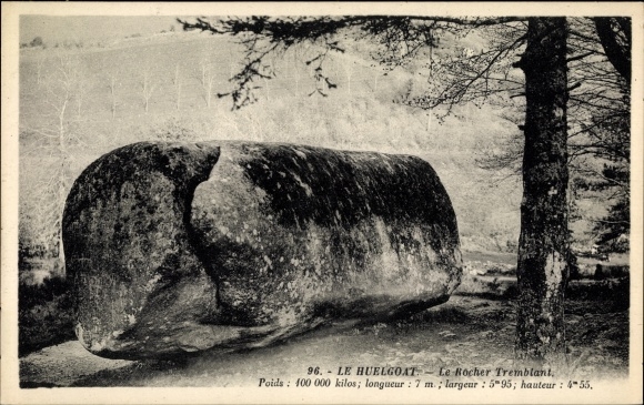 Postcard Huelgoat Finistere, Le Rocher Tremblant