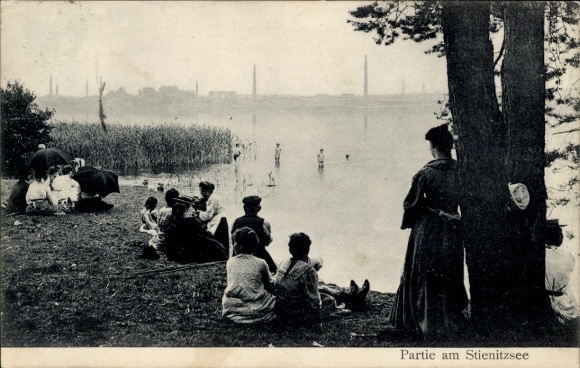 Ak Hennickendorf Rüdersdorf bei Berlin, Stienitzsee, Badestelle am Ufer