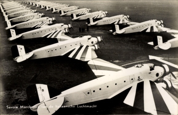 Postcard Italian Military Aircraft, Savoia Marchetti