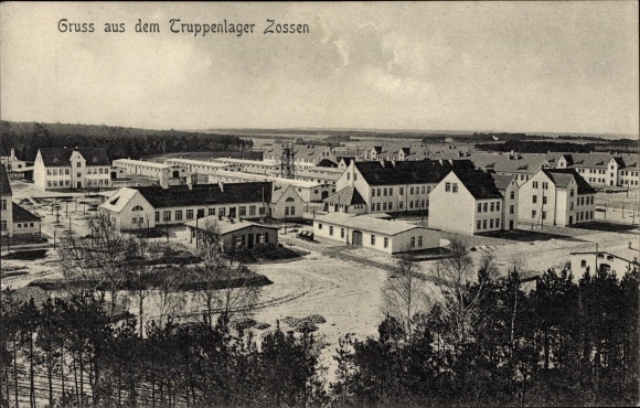 Postcard Zossen in Brandenburg, military camp, military training area
