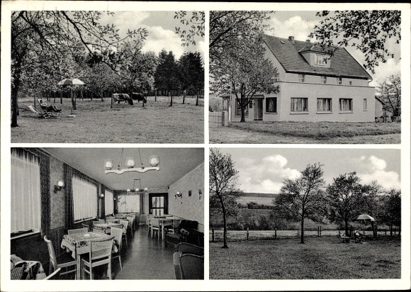 Postcard Gieleroth in the Westerwald, inn and boarding house by Karl Schäfer, exterior view