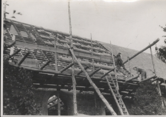 Original Fotos Berlin Tempelhof, Dorfkirche Lichtenrade, um 1946/47, ca. 12 x 17 cm