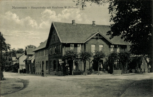 Postcard Meinersen in Lower Saxony, main street, department store W. Braband