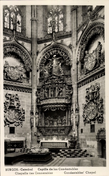 Ak Burgos Kastilien und León, Catedral  Capilla de los Condestables, religiöse Kunst, Altar