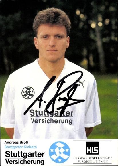 Autograph card footballer Andreas Broß, SV Stuttgarter Kickers, autograph