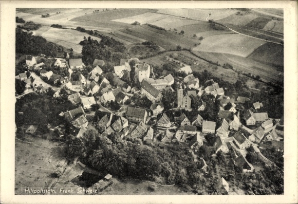 Postcard Hiltpoltstein in Upper Franconia Bavaria, aerial photograph