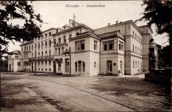 Postcard Kreischa in the Ore Mountains, view of the sanatorium