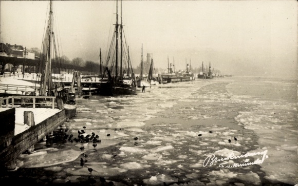 foto Ak Ostseebad Travemünde Lübeck, oever, winter