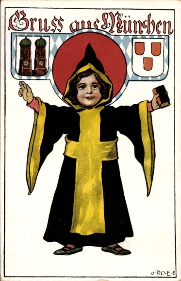 Artist Postcard Engelhard, POE, Munich, Münchner Kindl