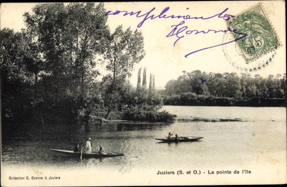 Postcard Juziers Yvelines, The tip of the island